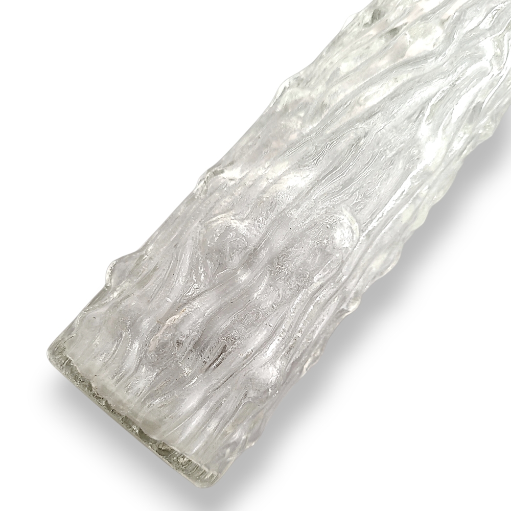 Mid Century Modern Bark Textured Clear Glass Vase 8” - Picture 4 of 5